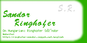 sandor ringhofer business card